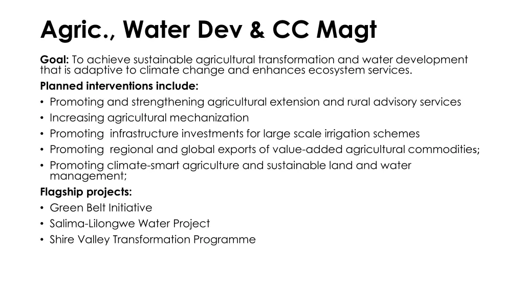 agric water dev cc magt
