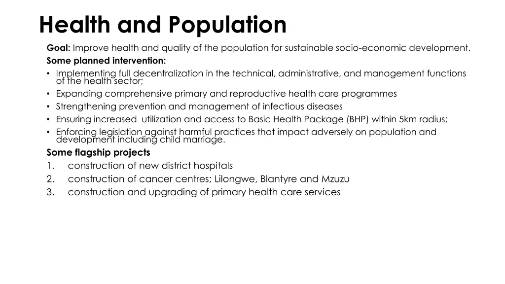 health and population goal improve health