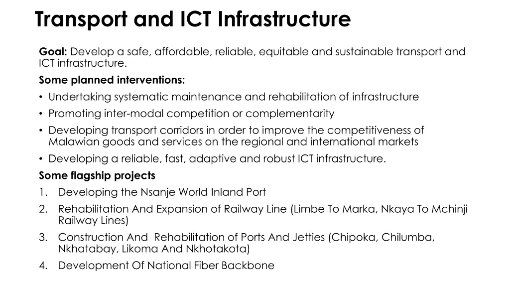 transport and ict infrastructure