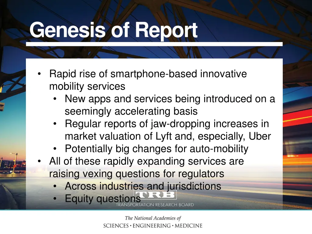 genesis of report
