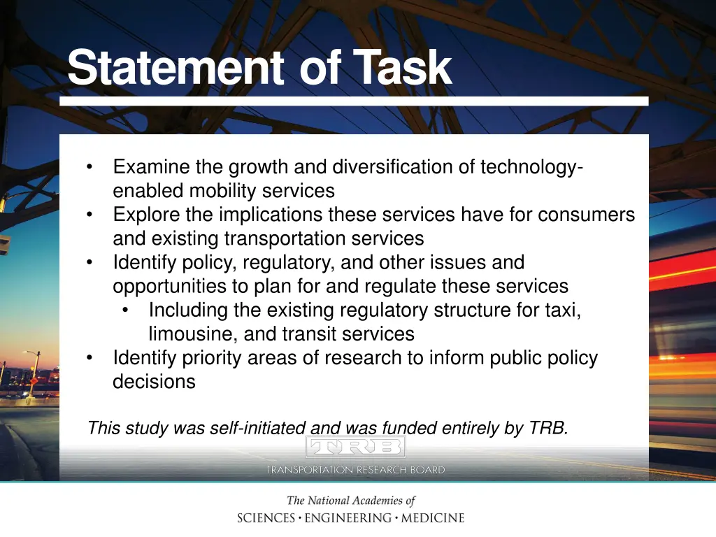 statement of task