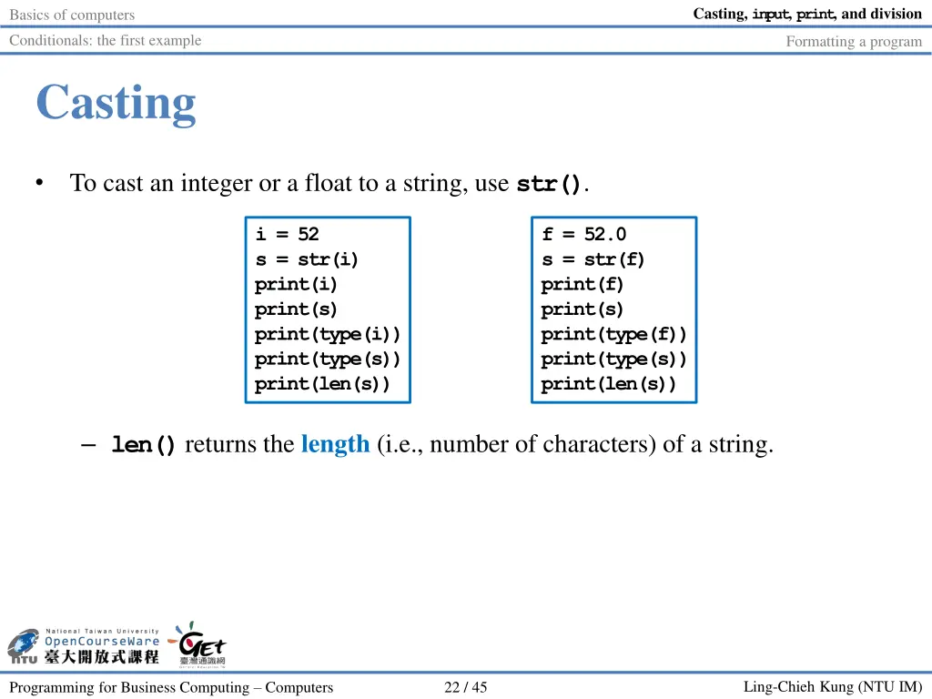 casting input print and division 21