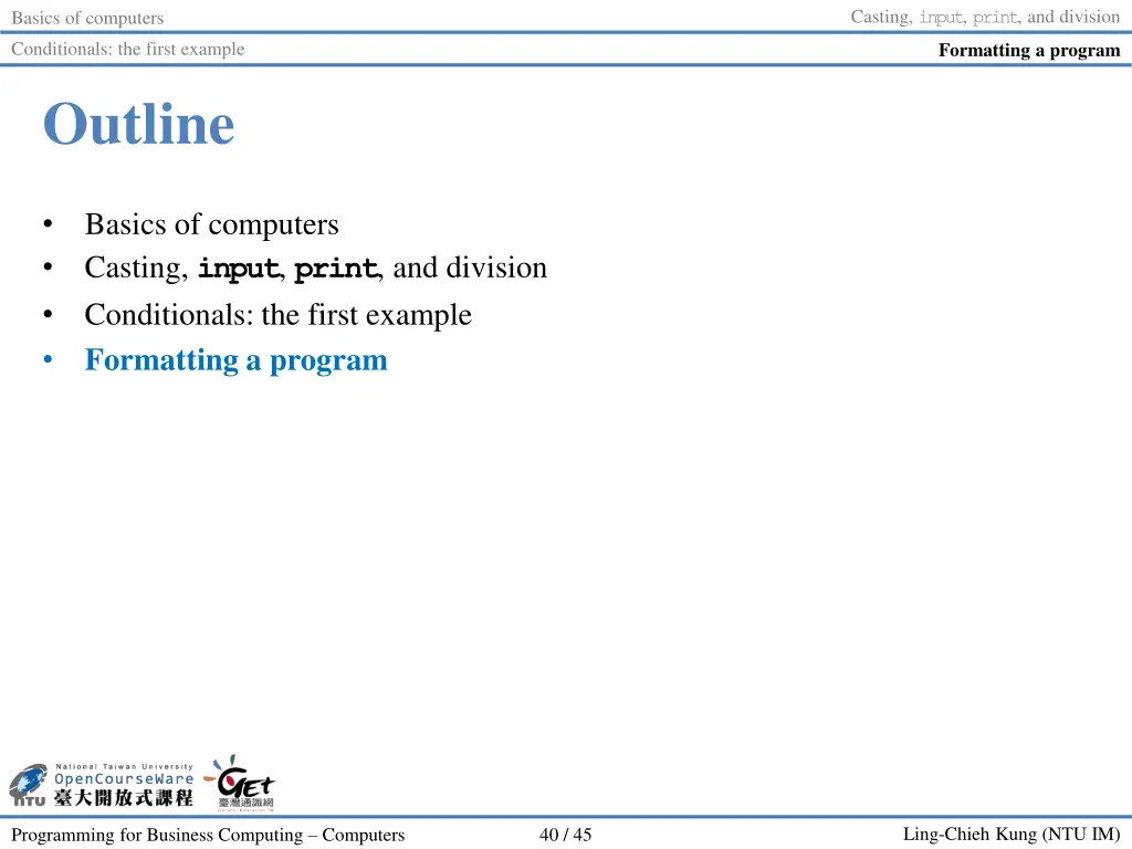 casting input print and division 39
