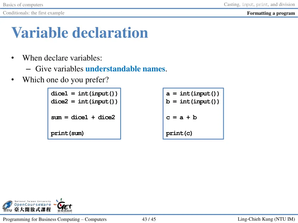 casting input print and division 42