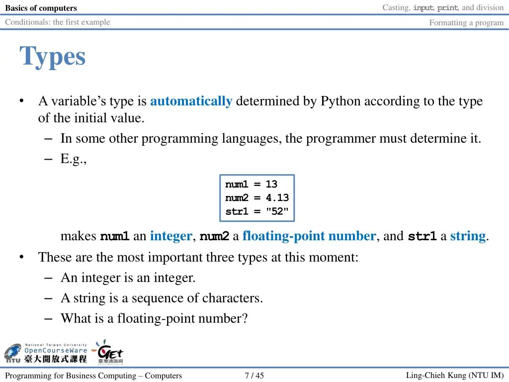 casting input print and division 6