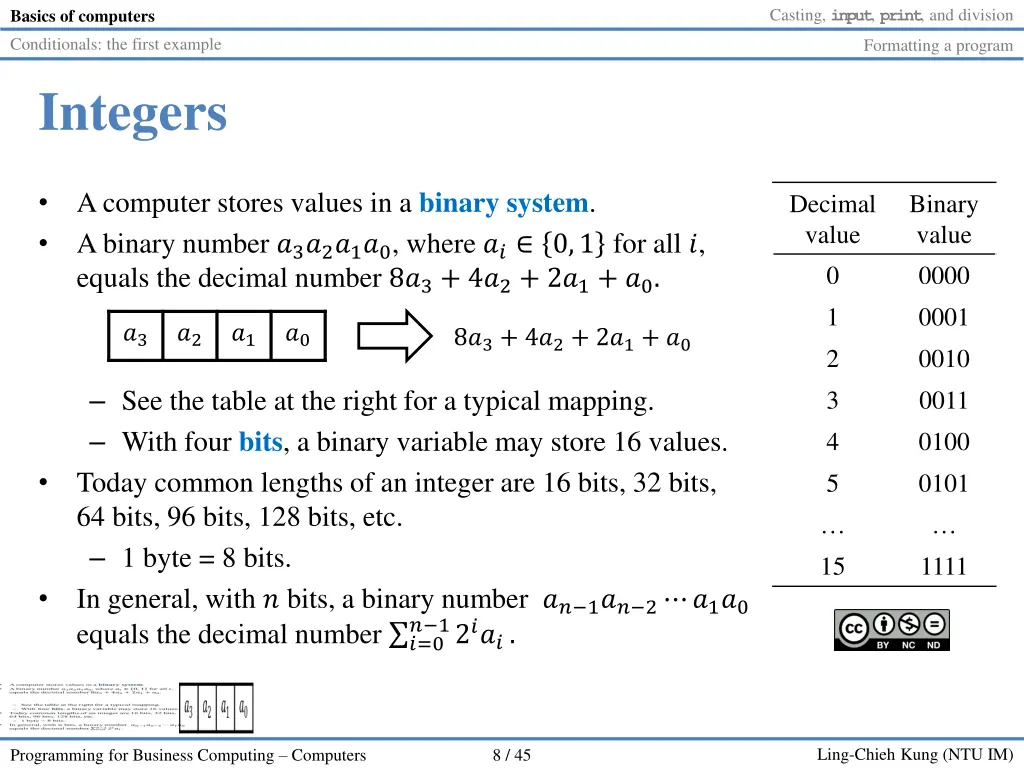 casting input print and division 7
