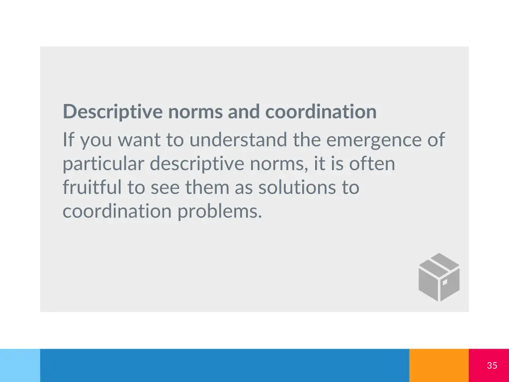 descriptive norms and coordination if you want