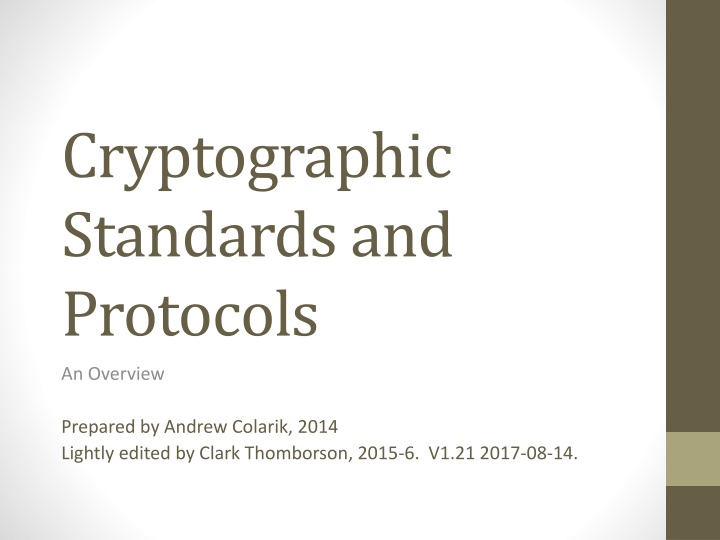 cryptographic standards and protocols