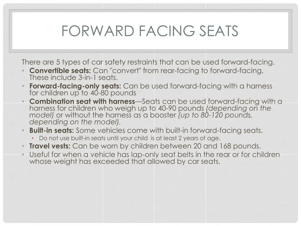 forward facing seats 1