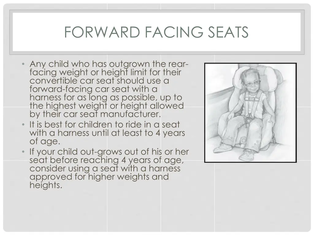 forward facing seats