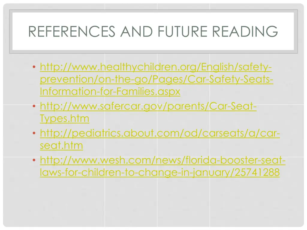 references and future reading