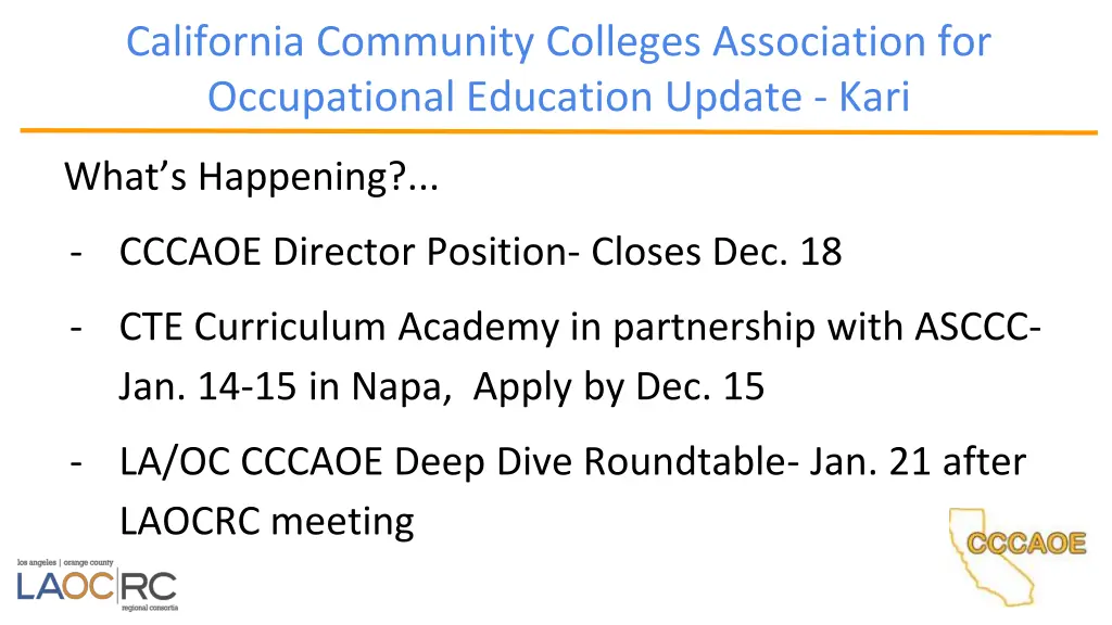 california community colleges association