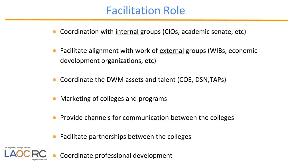 facilitation role