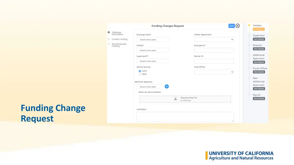 funding change request