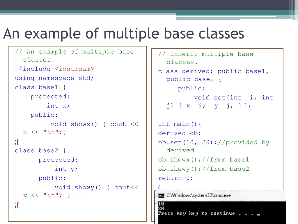 an example of multiple base classes