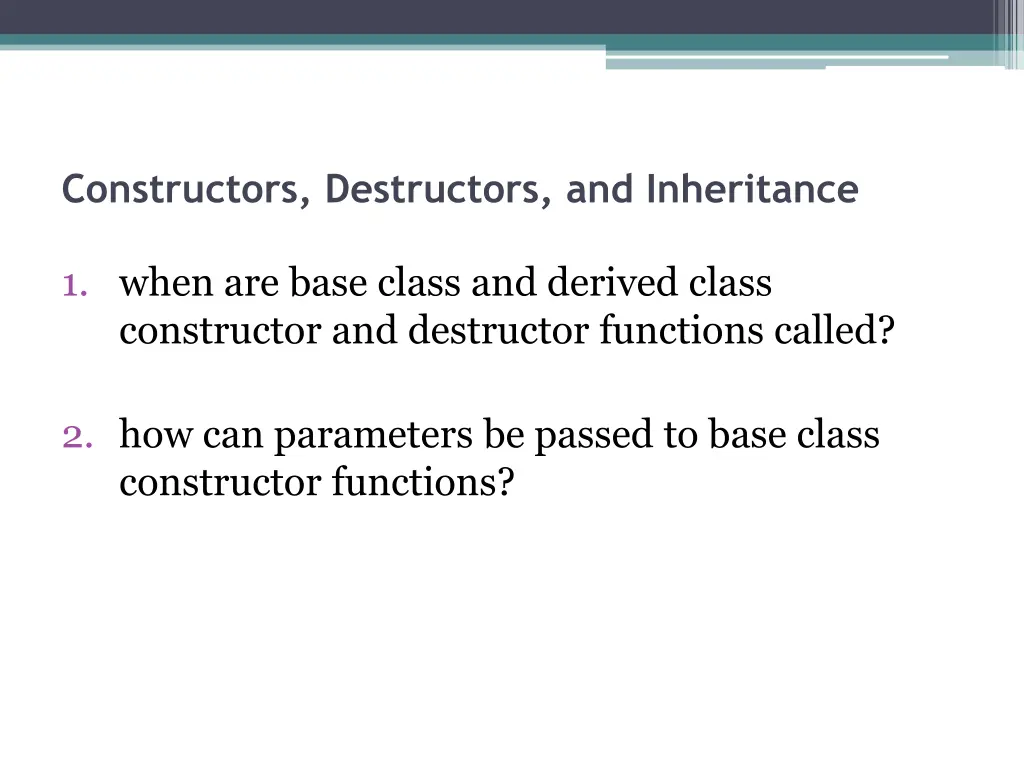 constructors destructors and inheritance