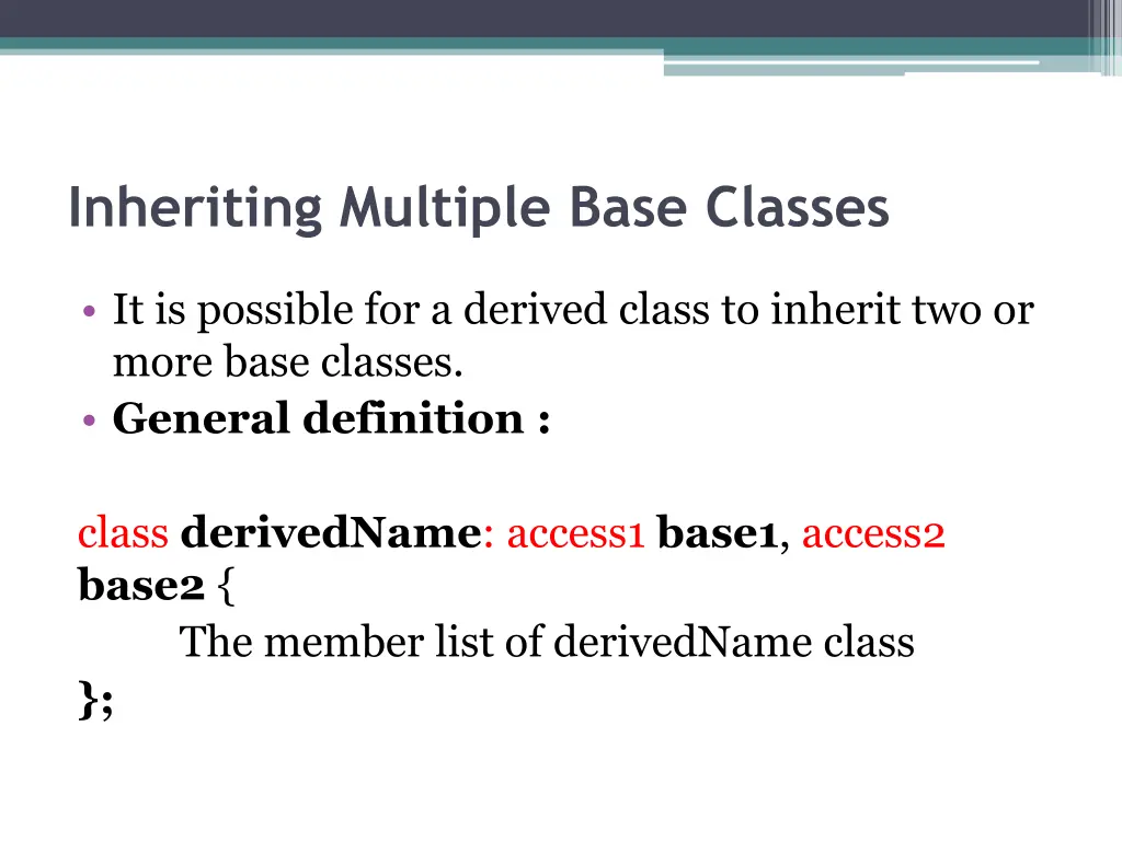 inheriting multiple base classes