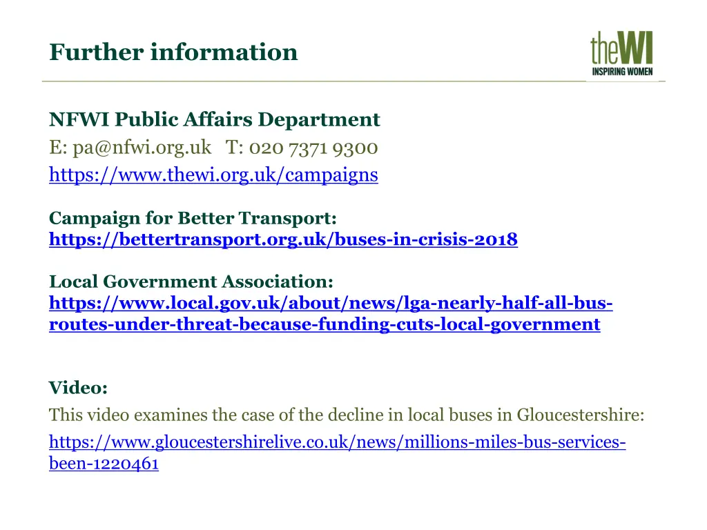further information