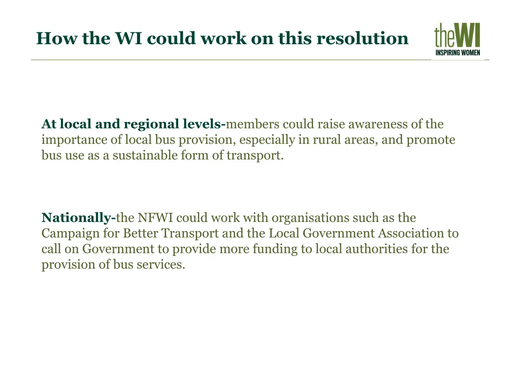 how the wi could work on this resolution