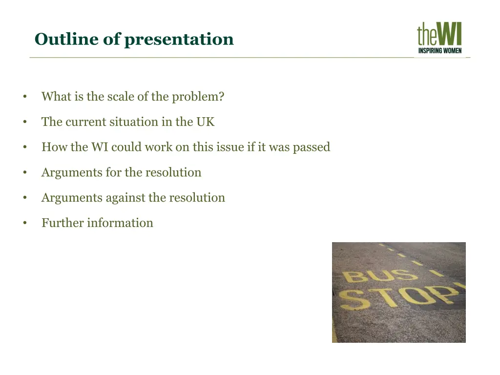 outline of presentation