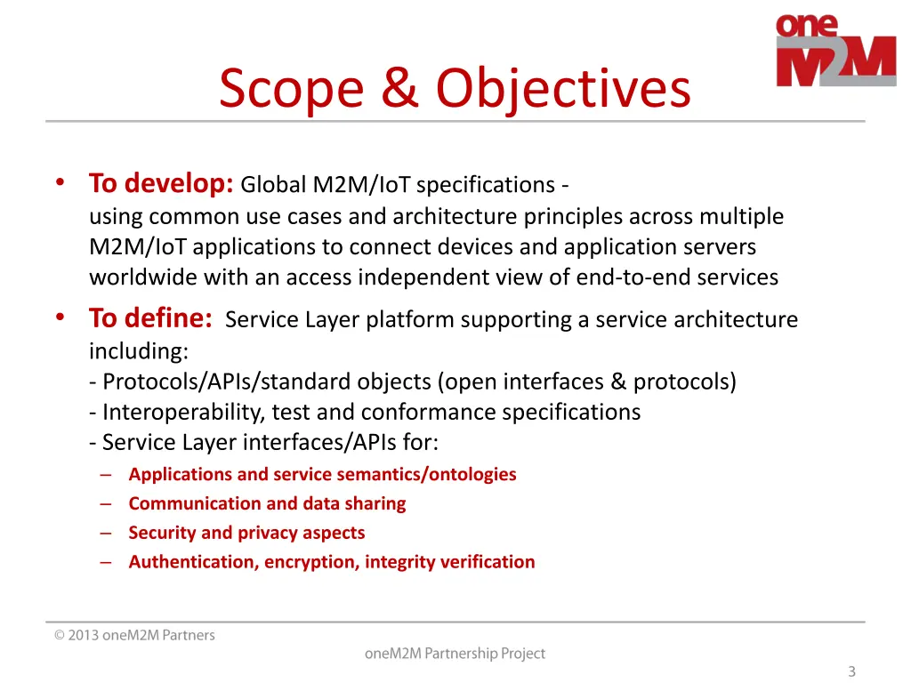 scope objectives