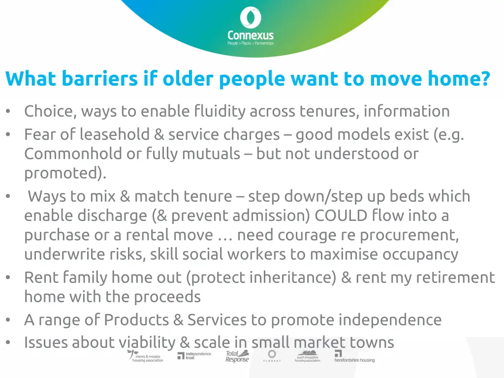 what barriers if older people want to move home