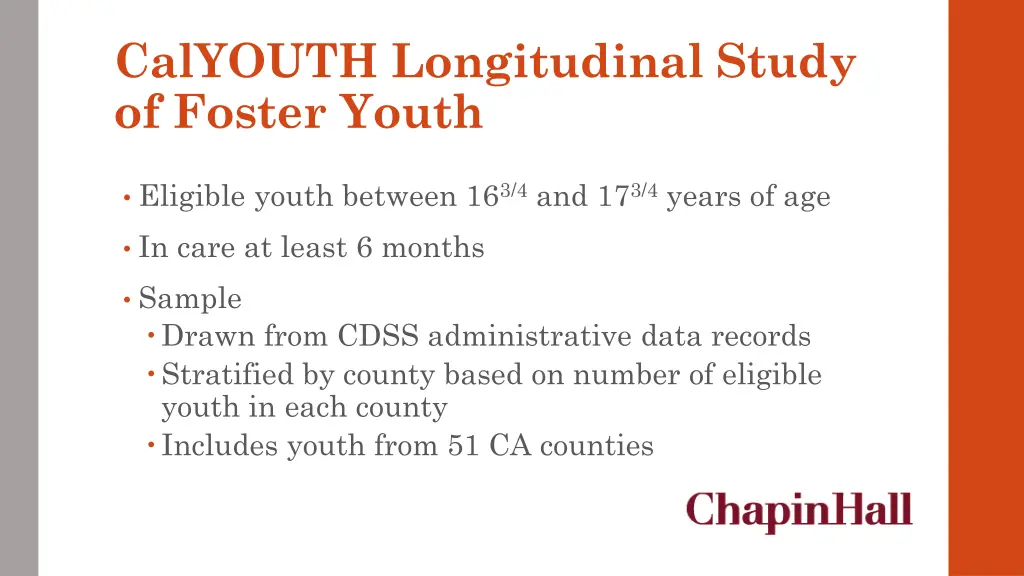 calyouth longitudinal study of foster youth