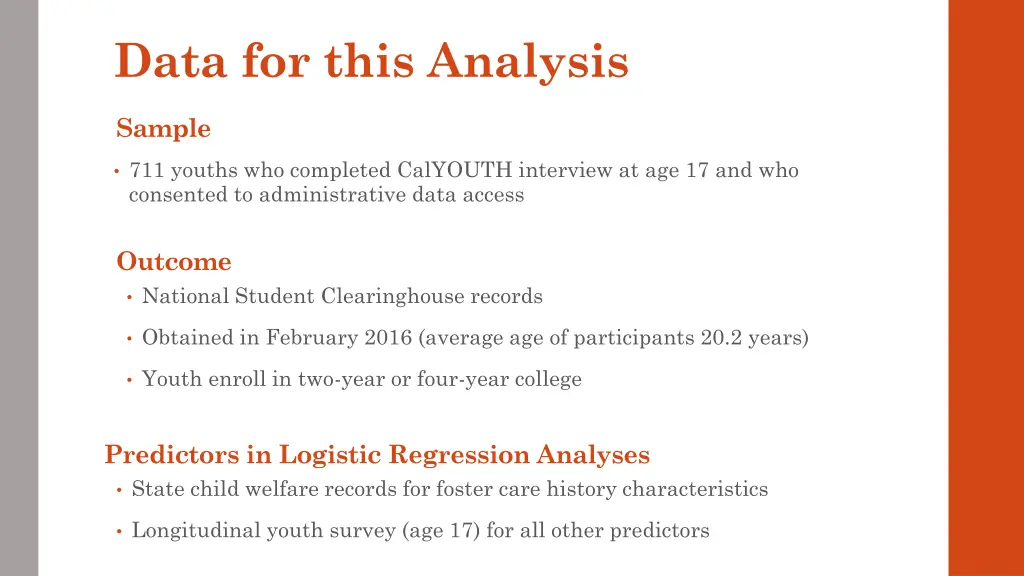 data for this analysis