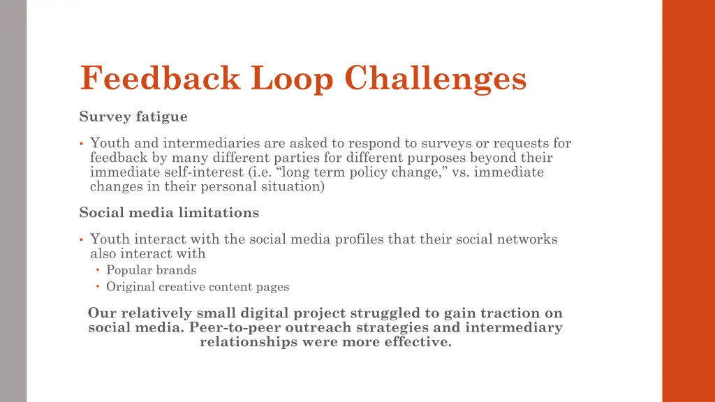 feedback loop challenges
