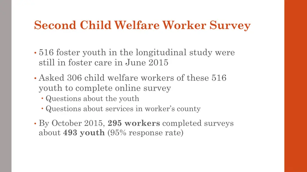 second child welfare worker survey