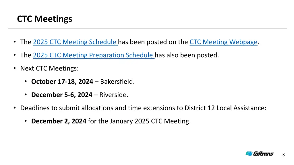 ctc meetings
