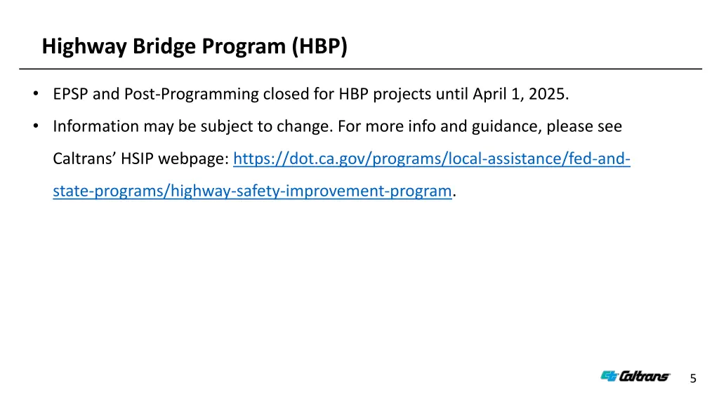 highway bridge program hbp