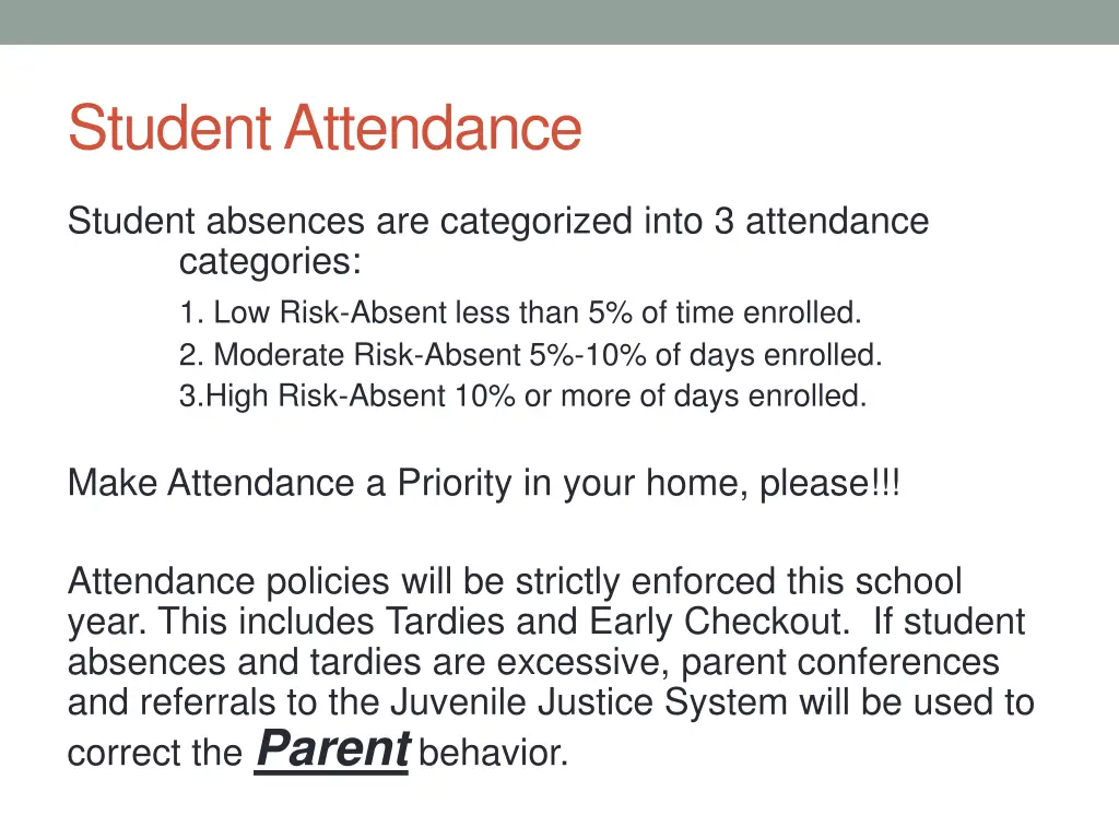 student attendance