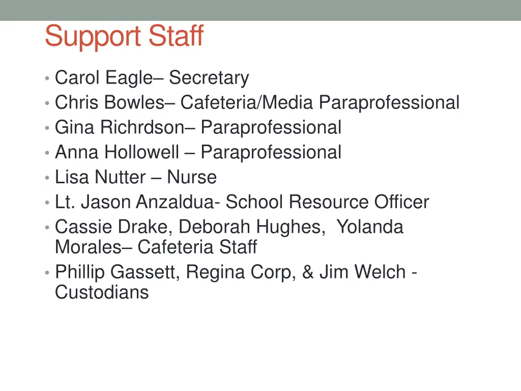 support staff