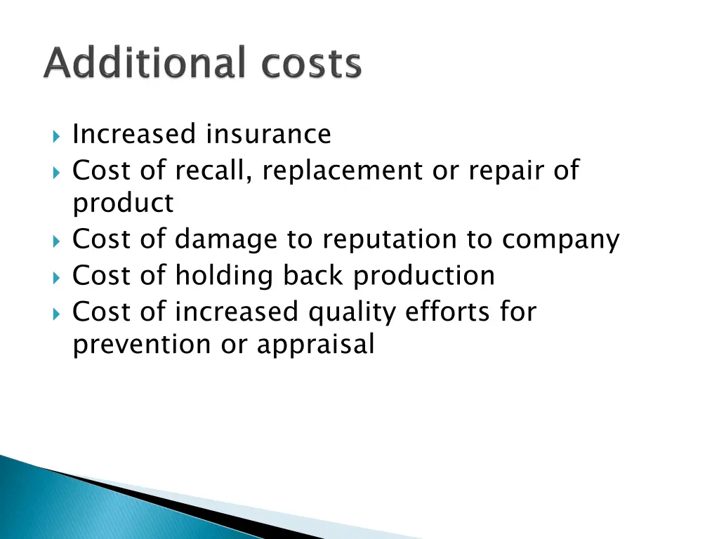 increased insurance cost of recall replacement