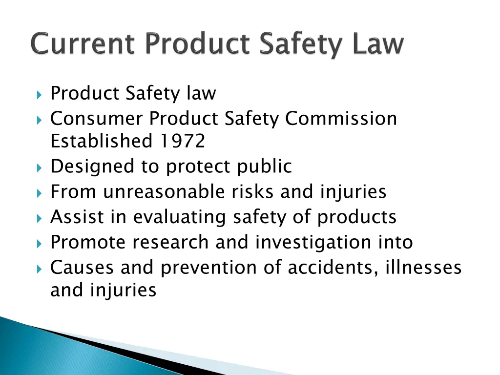 product safety law consumer product safety