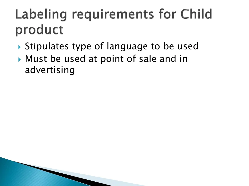 stipulates type of language to be used must