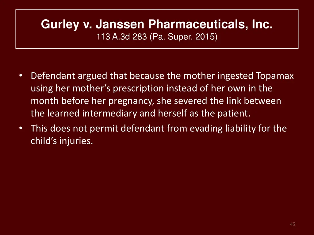 gurley v janssen pharmaceuticals 1