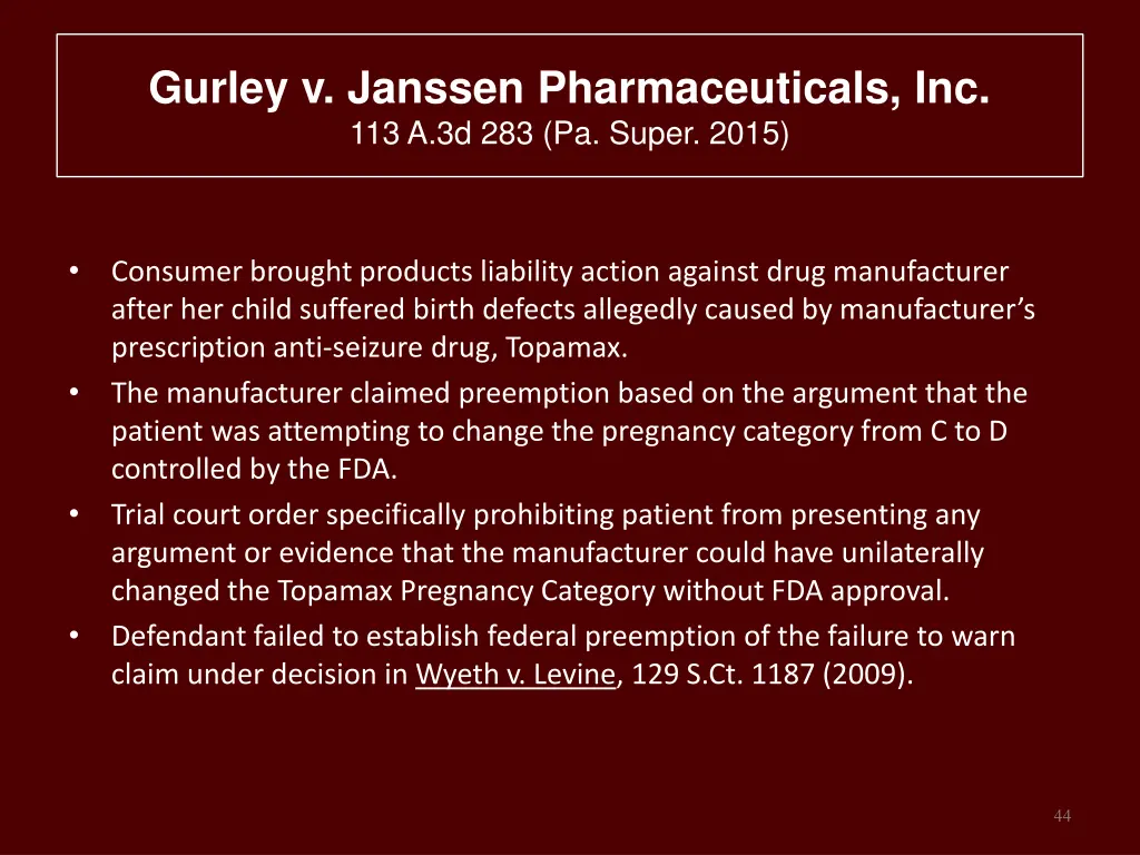 gurley v janssen pharmaceuticals