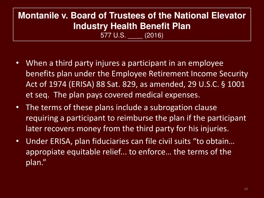 montanile v board of trustees of the national