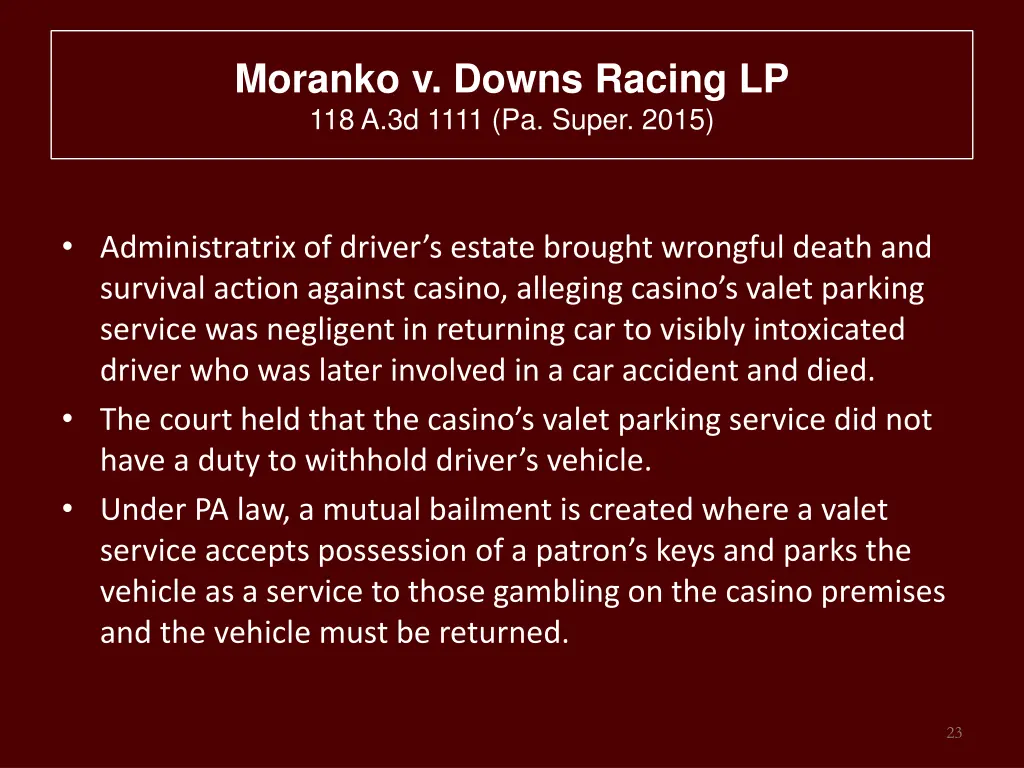 moranko v downs racing lp 118 a 3d 1111 pa super