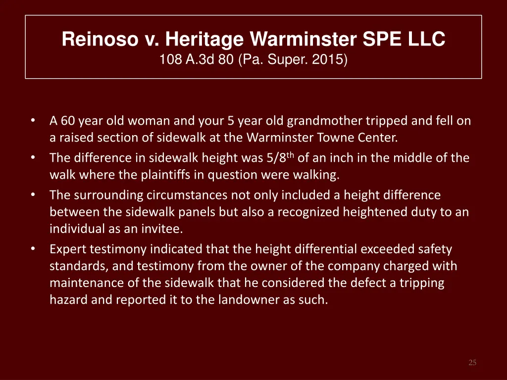 reinoso v heritage warminster