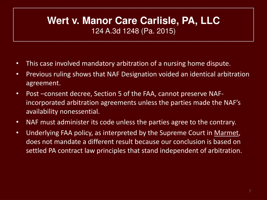 wert v manor care carlisle pa llc 124 a 3d 1248