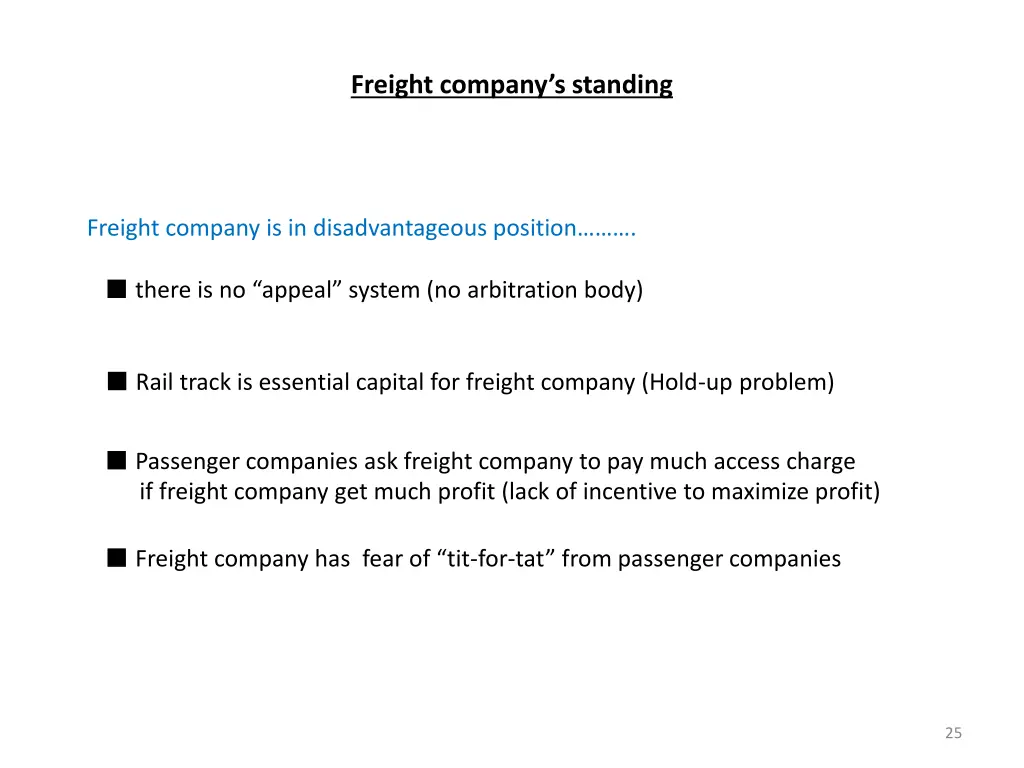 freight company s standing