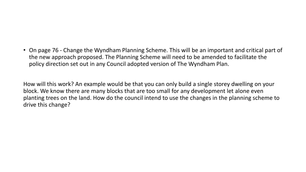 on page 76 change the wyndham planning scheme