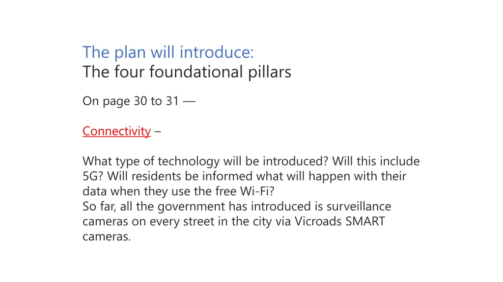 the plan will introduce the four foundational