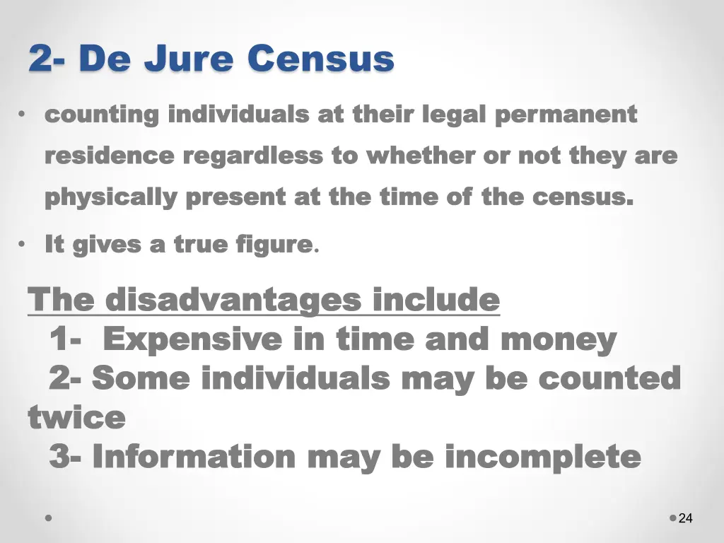2 de jure census