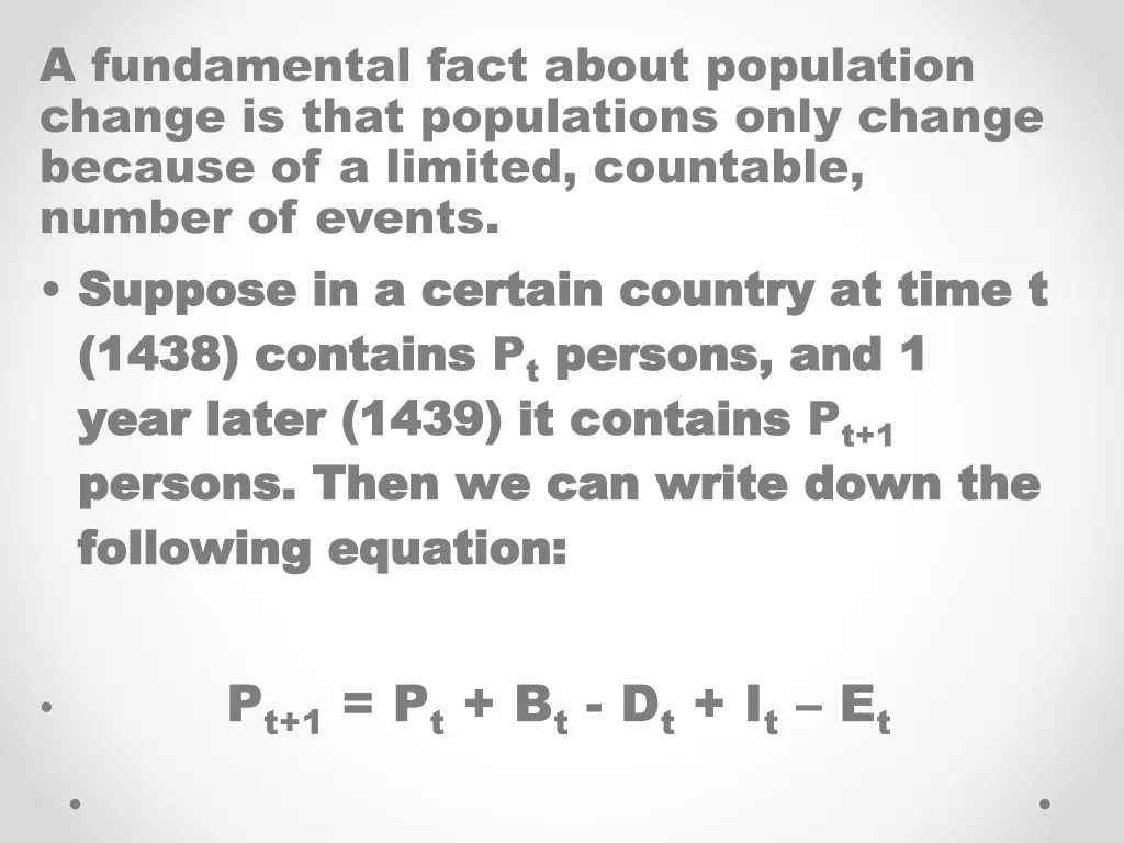 a fundamental fact about population change