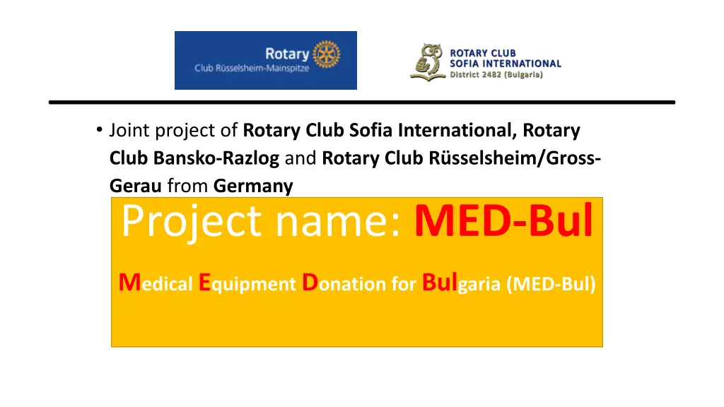 joint project of rotary club sofia international