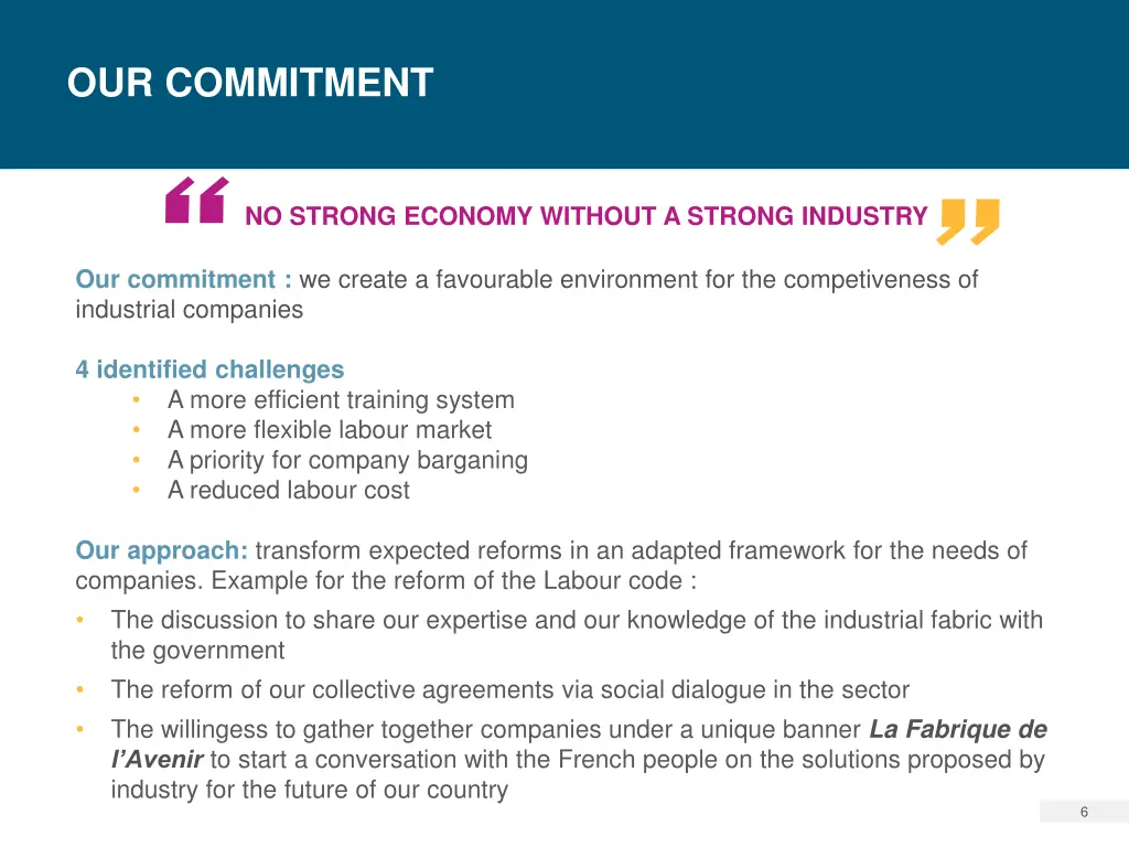our commitment